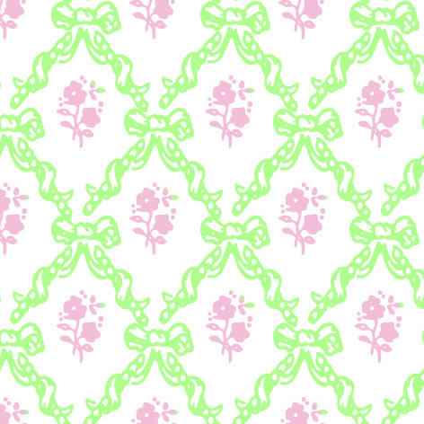 Poppenhuis behang Melissa, roze en sage