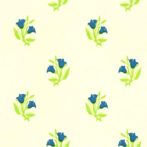 Poppenhuis behang Rosebud, blauw