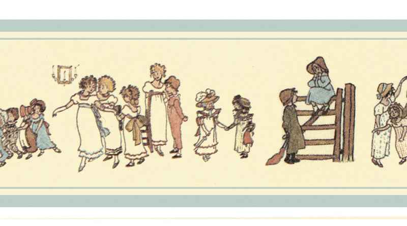 Behang rand Kate Greenaway Blue