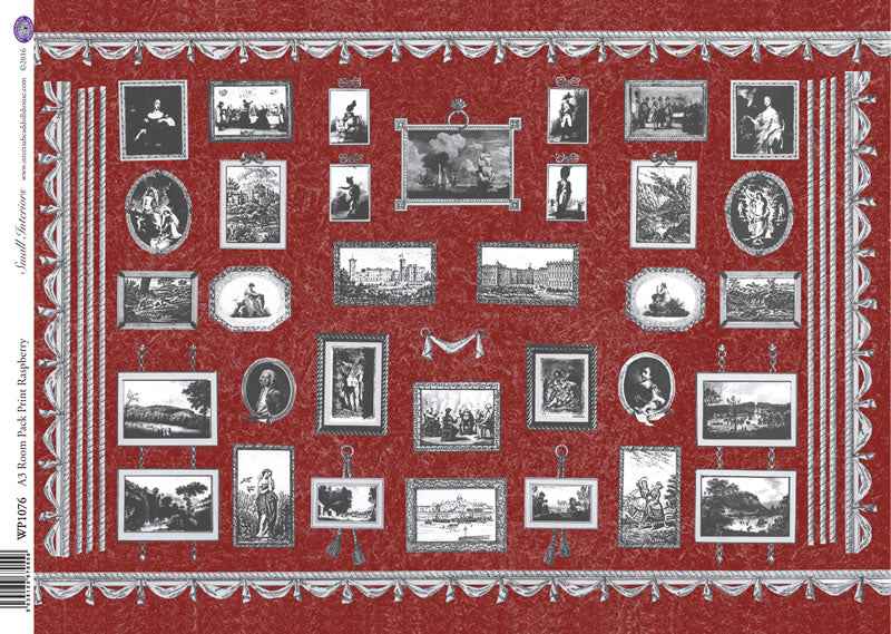 Poppenhuis behang Room pack Print Raspberry