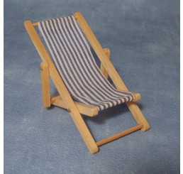 strandstoel blauw-wit