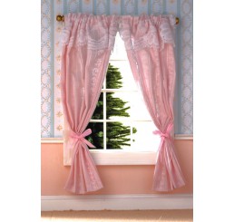 Pale Pink Curtains on Rail                                  
