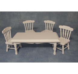 Witte keuketafel met 4 stoelen