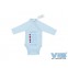 Overslag Romper 'BABY RULES: Hug me, Hold me, Feed me, Love me, Kiss me, AT ALL TIMES' Blauw, Very Important Baby, VIB-BSTBB3104
