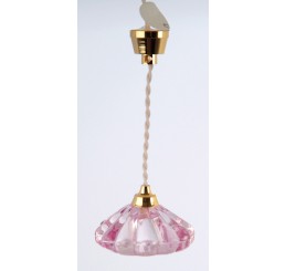 Hanglamp met roze glas