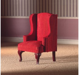 Rode stoel met hoge leuning                              
