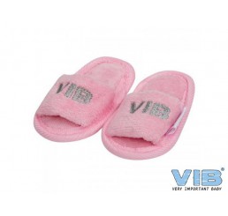 Baby Slipper 'VIB' Roze+Zilver