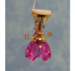Lily hanglamp, roze glas