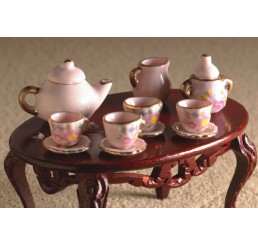 Roze servies, 12-delig                    