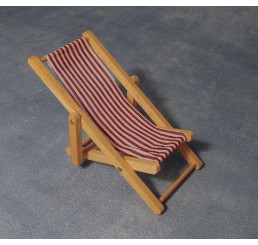 Strandstoel, rood-wit