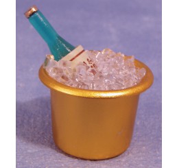 Champagnekoeler met ijs en inhoud