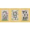 Telpakket minatuur poezen met bloemen, set van 3, Vervaco, PN-0147743