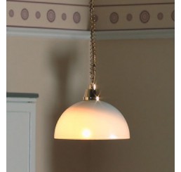 Plafond hanglamp, zilver met melkglas