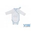 Overslag Romper '50% mama + 50% papa' Wit+Licht Blauw, Very Important Baby, VIB-BSTWB3138