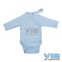 Overslag Romper 'V.I.B. Very Important Baby' Licht Blauw+Licht Blauw, Very Important Baby, VIB-BSTBB355