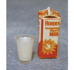 Melk in karton met glas