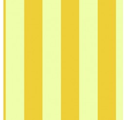 Poppenhuis behang brede gele streep