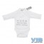 Overslag Romper 'Remove baby before washing' Wit+Wit, Very Important Baby, VIB-BSTWW351