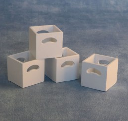 Witte opbergboxen, 4 stuks